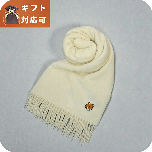 メゾンキツネ MAISON KITSUNE FOX HEAD SCARF マフラー ストール PM06201WB0044-P205 PAPER ユニセックス マフラー ブランド|Infinitown