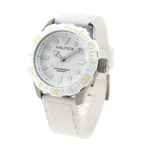 ノーティカ NAUTICA メンズ ウオッチ 100m雨合羽 白いこと ケイ素樹脂胴締め 44粍 A09603G NSR100 ゼラチン 時辰儀