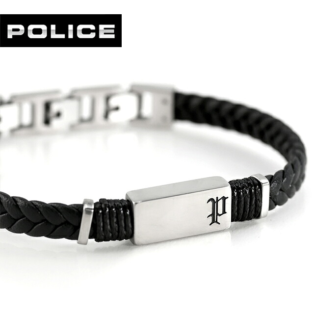 警察当局 腕輪 メンズ ブランド名 POLICE RIDGECORD GB0079503 黒いこと 佩び物