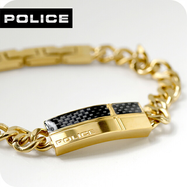 警察当局 腕輪 メンズ ブランド名 POLICE FIBERSKIN 一皿 GB0081802 ゴールド 佩び物