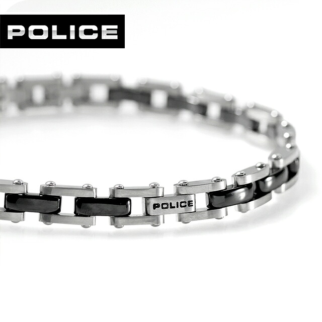 警察当局 腕輪 メンズ ブランド名 POLICE CHAINE GB0084401 しろがね色 黒いこと 佩び物