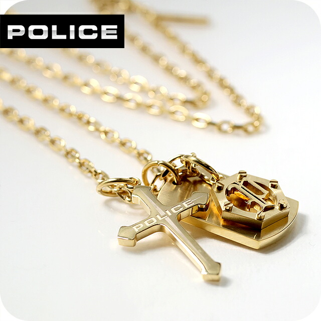 警察当局 首飾り メンズ ブランド名 POLICE TRIPLELOCK 一皿 はりつけ台 ヘキサゴン 差し交わす GN0085401 ゴールド 佩び物