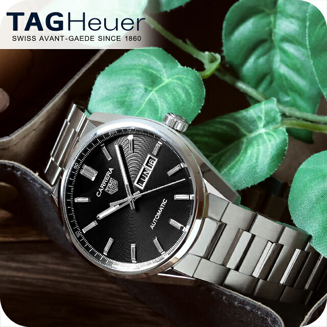 タグ・ホイヤー カレラ デイデイト 41mm 自動巻き 腕時計 ブランド メンズ TAG Heuer WBN2010.BA0640 アナログ ブラック 黒 おしゃれ 防水 プレゼント 男性 実用的｜Infinitown