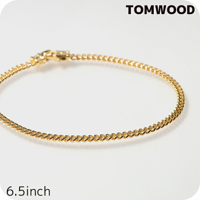 トムウッド ブレスレット メンズ レディース ブランド TOMWOOD Curb Bracelet M Gold 6.5inch 100258 ゴールド アクセサリー
