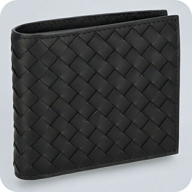 ボッテガ・ヴェネタ 二つ折り財布 メンズ ブランド BOTTEGA VENETA イントレチャート レザー 193642 V47W1 8803 ブラック 42,576円