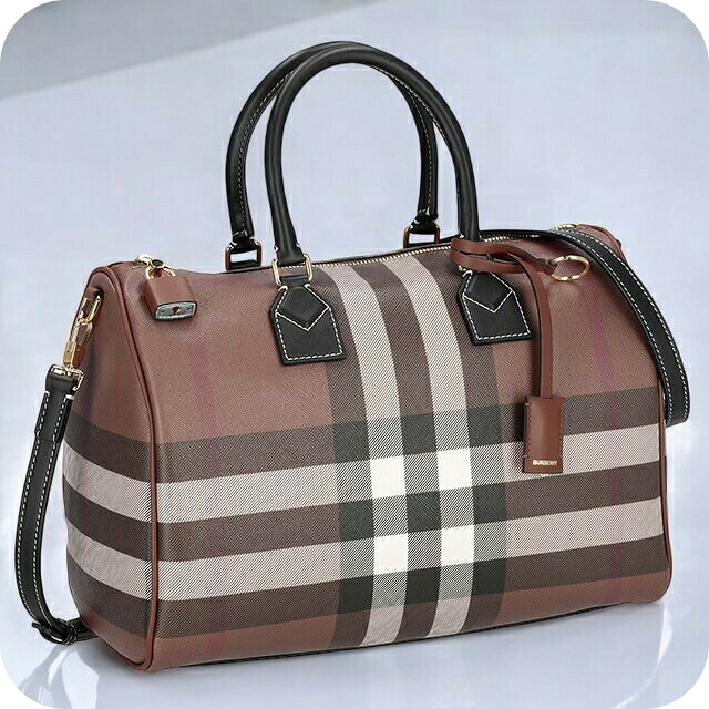 バ−バリ− ハンドバッグ レディース ブランド BURBERRY チェック 8069662 ブラウン|Infinitown