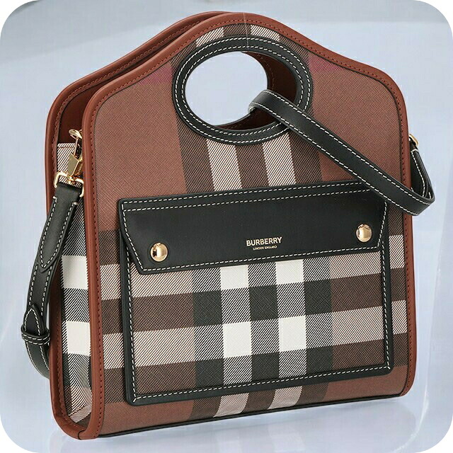 バ－バリ－ ハンドバッグ レディース ブランド BURBERRY チェック 8071386 ブラウン