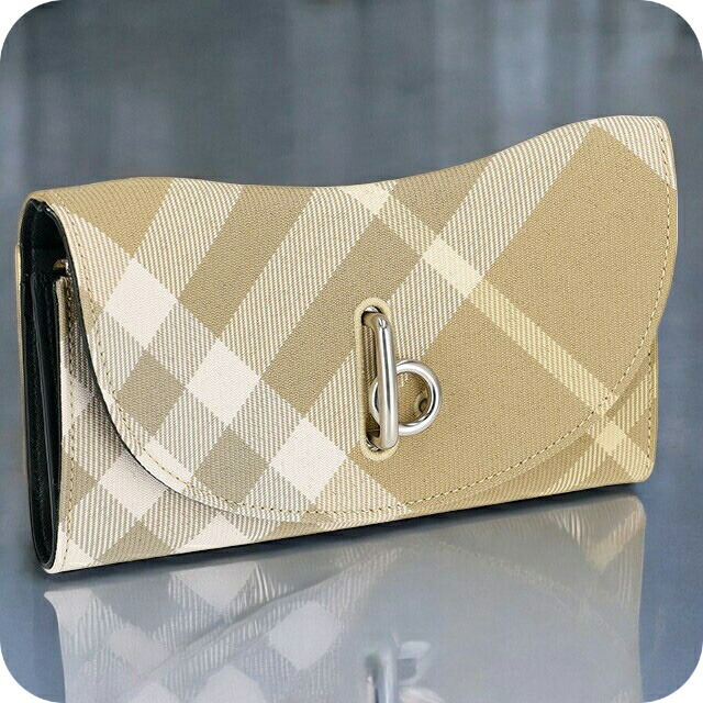 バ－バリ－ 長財布 レディース ブランド BURBERRY チェック 8081786 ベージュ系