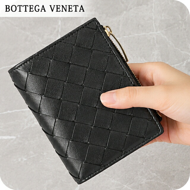 ボッテガ・ヴェネタ 二つ折り財布 二折財布 レディース ブランド BOTTEGA VENETA Italy 742330-V3UH2 8425 ブラック