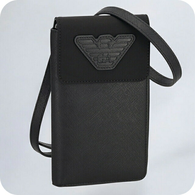 エンポリオアルマーニ　新品　メンズ　ストラップ付きフラグメントケース(ブラック) エンポリオアルマーニ 新品 メンズ ストラップ付きフラグメントケース