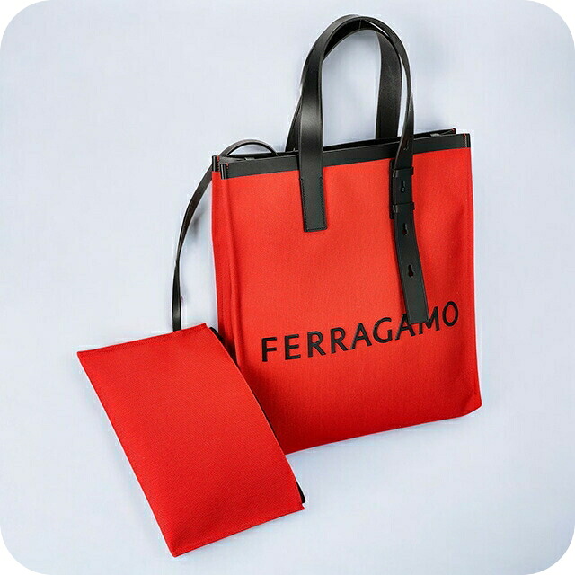 フェラガモ トートバッグ レディース ブランド Ferragamo 241297FABRIC FR NE 764 871 FLAME RED レッド｜Infinitown
