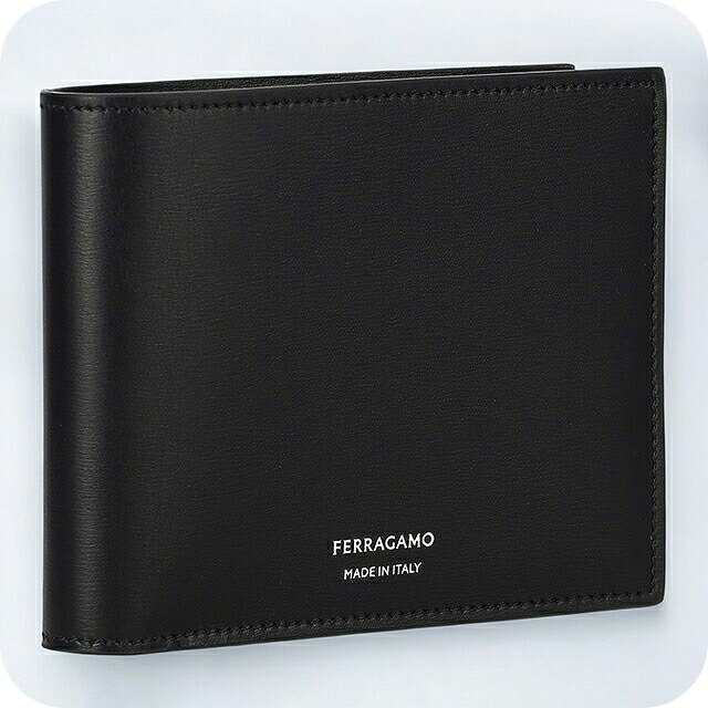 フェラガモ 二つ折り財布 メンズ ブランド Ferragamo 661329CALF NER 770 094 ブラック