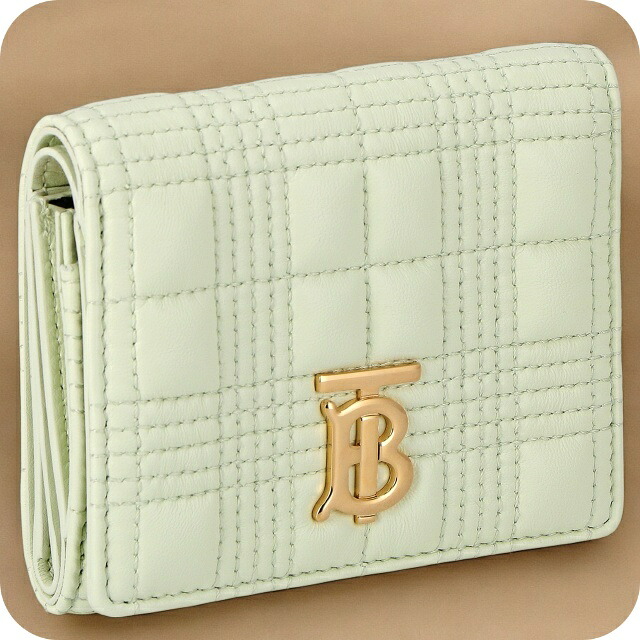 バ&minus;バリ&minus; 三つ折り財布 コンパクト レディース ブランド BURBERRY 8055217 ピスタチオ ウォレット 高級 おしゃれ プレゼント 実用的｜Infinitown