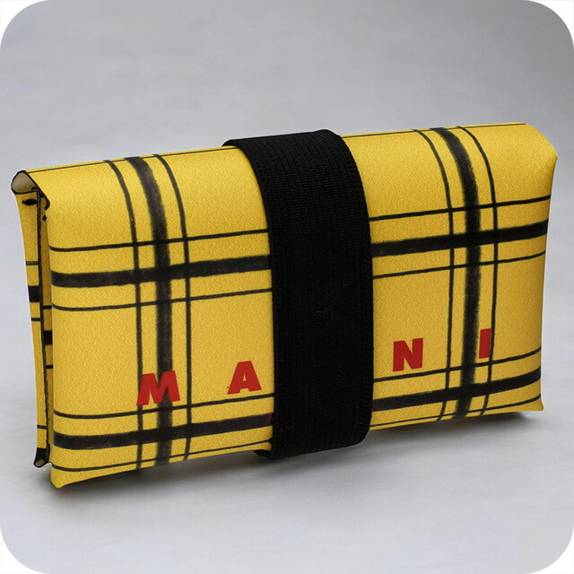 MARNI イエロー マルニ　三つ折り財布　Marni MARNI レザー 財布 マルニ レザー コンパクト三つ折り財布 イエロー MARNI