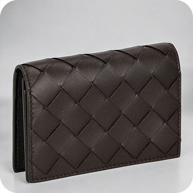 ボッテガ・ヴェネタ 名刺入れ メンズ ブランド名 BOTTEGA VENETA イントレチャート なめし革 593115-V3UH2 まっ黒い赤銅色 御膳上等 格好のいい 差し上げ物 実用的