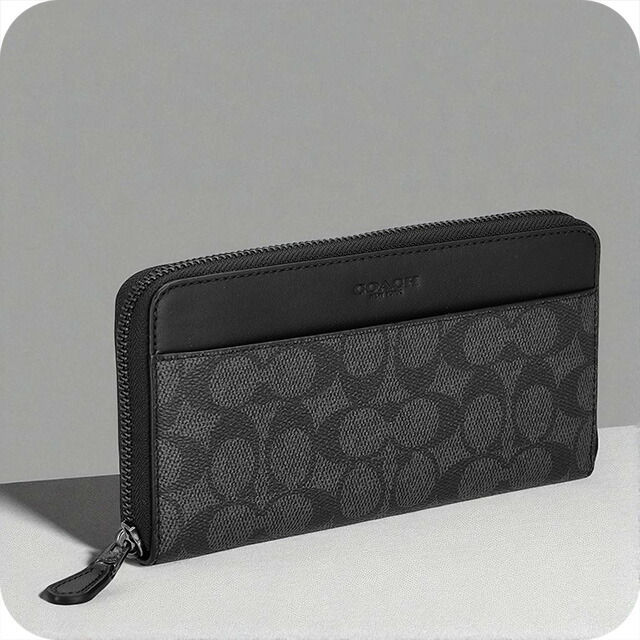楽天市場】COACH コーチ メンズ 長財布 F75365 BLK シグネチャー