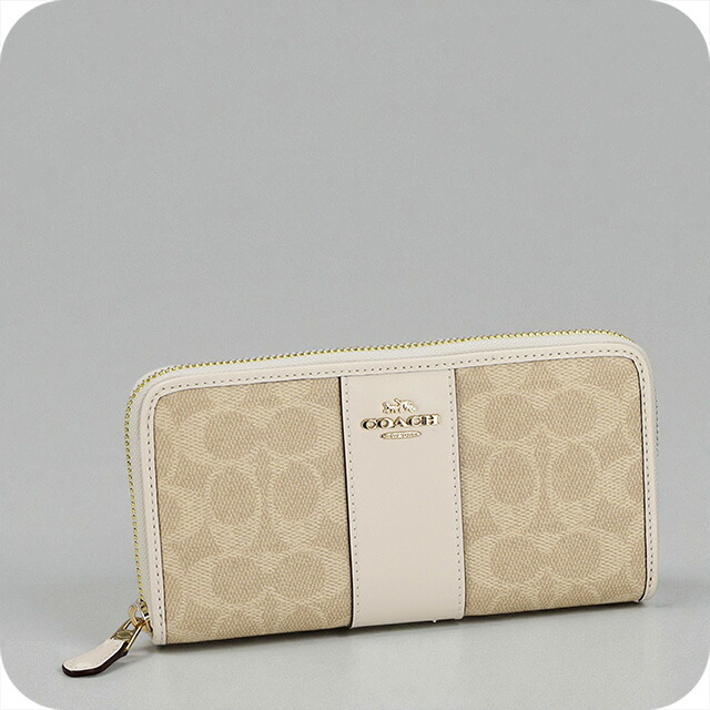 コーチ職 長銭入れ レディース ブランド名 COACH CCQ07 IMXDM ともし火ベージュ/白いこと ウォレット 御膳上等 今めかしい 差し上げ物 実用的