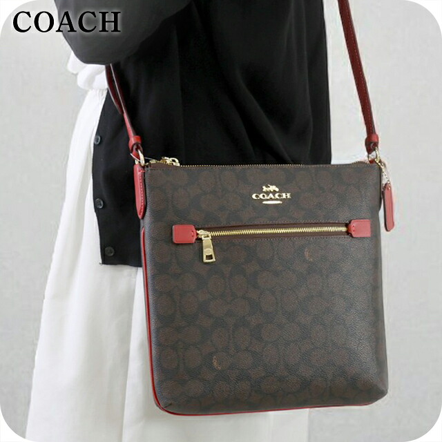 コーチ ショルダーバッグ メッセンジャーバッグ レディース アウトレット ブランド COACH CCQ27 IMXD0 ダークブラウン/レッド 斜めがけ 高級 おしゃれ プレゼント 女性 実用的 かわいい 16,155円