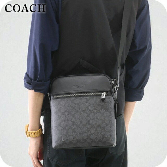 コーチ ショルダーバッグ メッセンジャーバッグ メンズ アウトレット ブランド COACH CZ398 QBMI5 ブラック 斜めがけ 高級 おしゃれ プレゼント 男性 実用的 かっこいい