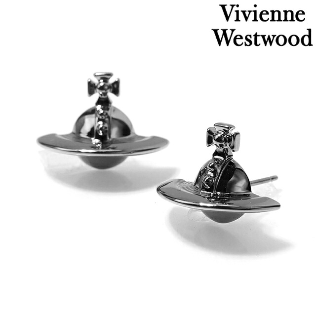 ヴィヴィアン ウエストウッド ピアス レディース Vivienne Westwood ロゴ スタッド 両耳用 62010038-S001 ガンメタル アクセサリー ビビアン ジュエリー ブランド 高級 おしゃれ プレゼント 女性 実用的 かわいい｜Infinitown 11,373円