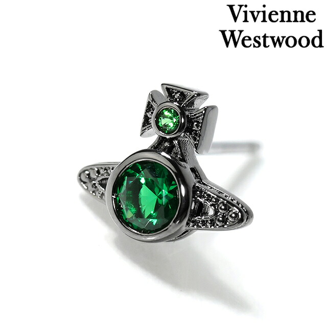 ヴィヴィアン ウエストウッド ピアス メンズ レディース Vivienne Westwood ロンドンオーブシングルピアス スタッド 片耳用 62010239 02S139 ガンメタル グリーン アクセサリー ビビアン ジュエリー ブランド 高級 おしゃれ プレゼント 男性 実用的 かっこいい｜Infinitown