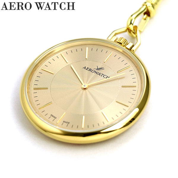 アエロウォッチ 懐中時計 オープンフェイス 05822 JA01 AEROWATCH ゴールド プレゼント ギフト