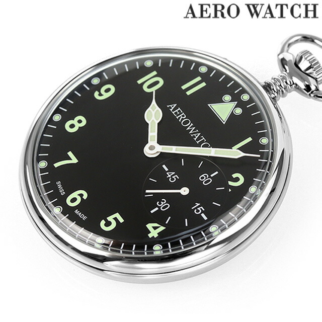 アエロウォッチ 手巻き 懐中時計 AEROWATCH 50827-PD02 ブラック 黒 スイス製 97,708円