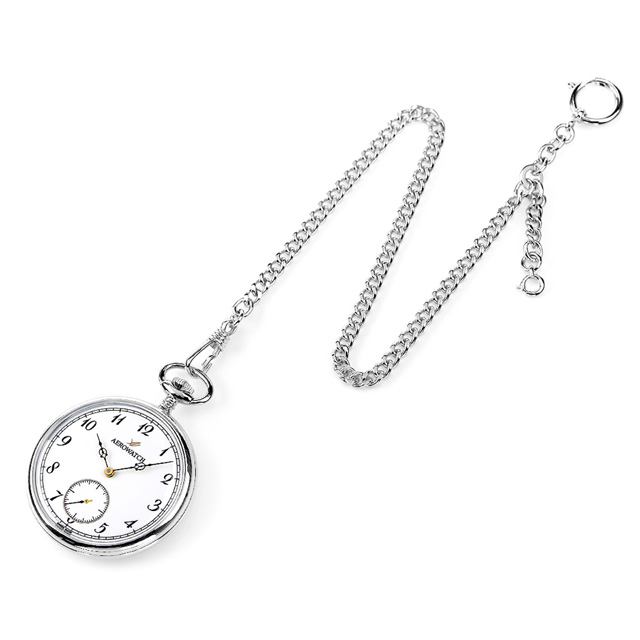 アエロウォッチ 手巻き 懐中時計 スイス製 ホワイト 50827-PD04