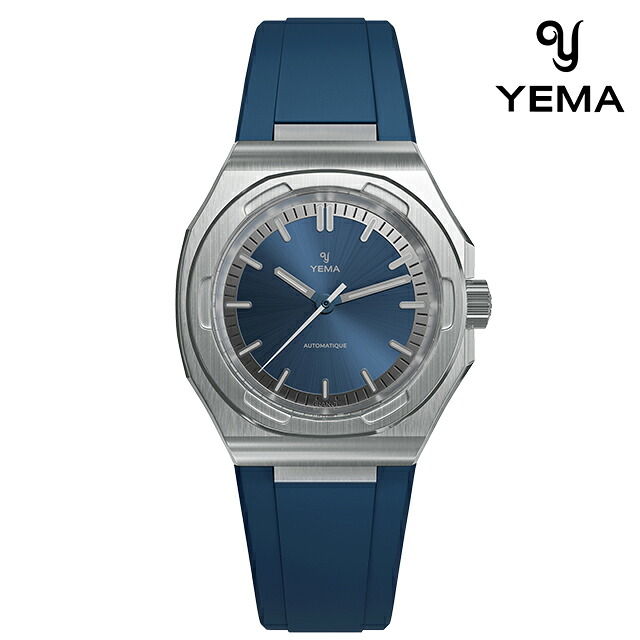 イエマ アーバントラベラー2025 自動巻き 腕時計 ブランド メンズ YEMA YWTR25-GGRBS アナログ ブルー フランス製 おしゃれ 防水 プレゼント 男性 実用的