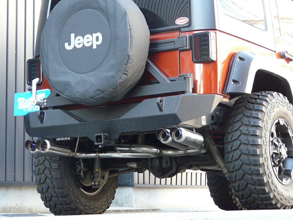 jkラングラー用プラグレスデュアルマフラーのダウンテールモデル！ 楽天市場】07-17y ジープ ラングラー JK ギブソンマフラー デュアル