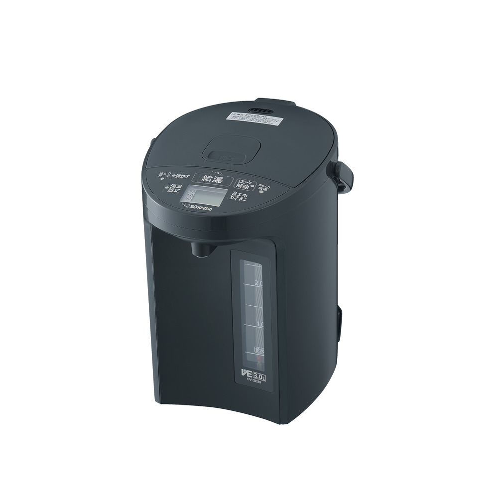 象印マホービン ZOJIRUSHI VE灯かりまほうびん 優湯生 3.0L  ホンブルグ帽黒いこと CV-GD30