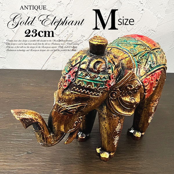 楽天市場】象 置物 ぞう 風水 ゾウ 金の象 ラインストーン装飾 最大長