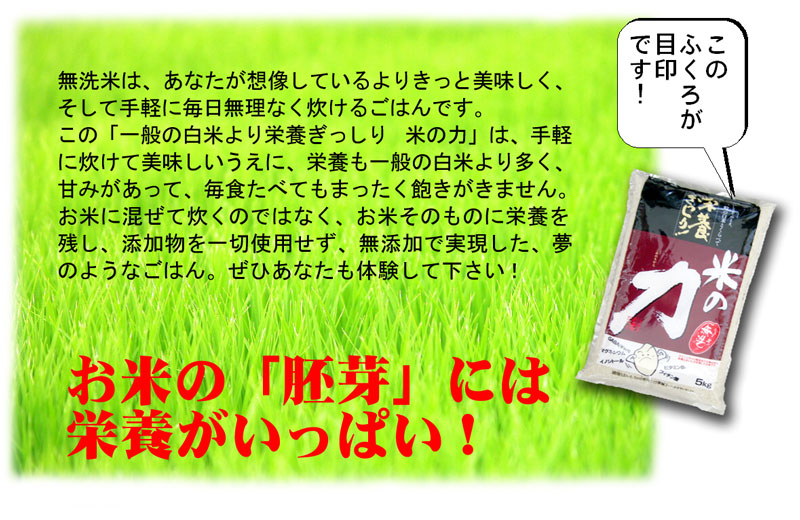 送料無料無洗米栄養ぎっしり米の力2kg送料無料お試し九州産米4kg2キロ×2個洗わなくていい無洗米は、無洗米のお店「米穀館」におまかせください!
