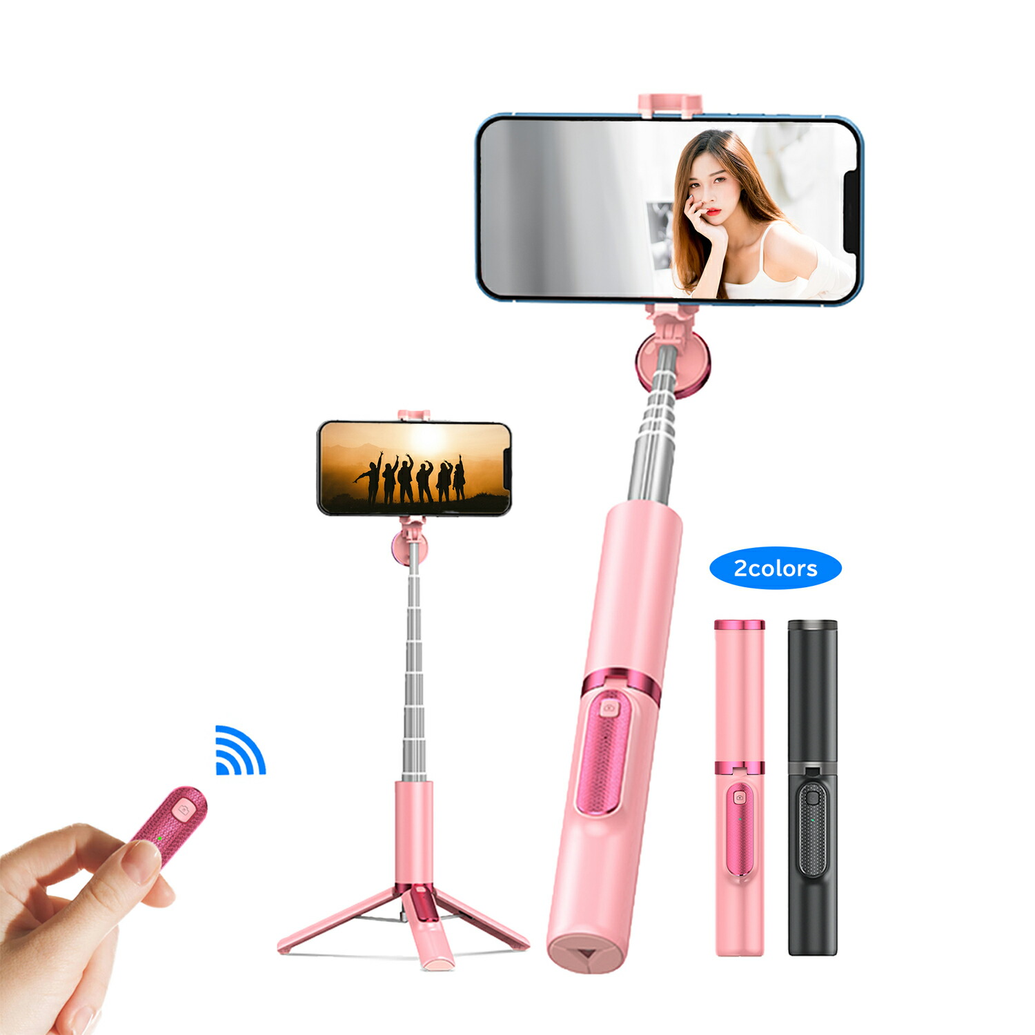 楽天市場 スマホ 自撮り棒 軽い 6段階伸縮 セルカ棒 スマホ三脚 三脚 リモコン付 Bluetooth ミニ三脚 自分撮り 三脚スタンド 無線 伸縮式 折り畳み 多機能 Iphone Android対応 分離式リモコン 遠隔操作 伸縮式スティック 持ち運びに便利 Youtuber 生放送 ビーイングミーム