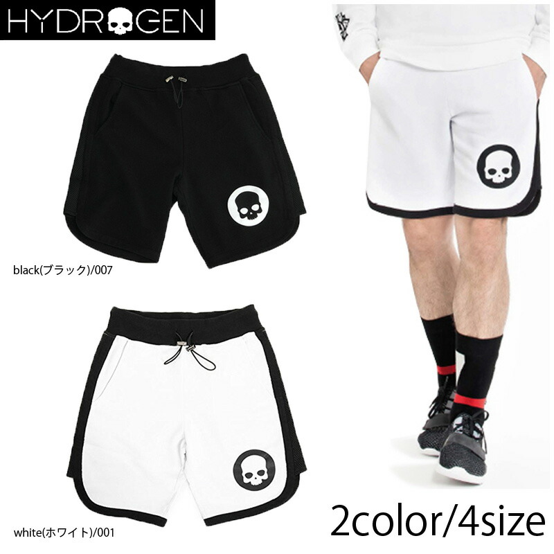 楽天市場 Hydrogen メンズ スウェット ショートパンツ 0630 ライン ロゴ ドクロ ホワイト ブラック 5 0028 17春夏 コレクション ハイドロゲン ショーツ ハーフパンツ ｃｙｂｅｒ ｈｏｃｋｅｙ ｓｈｏｒｔｓ ユニセックス Beinmart