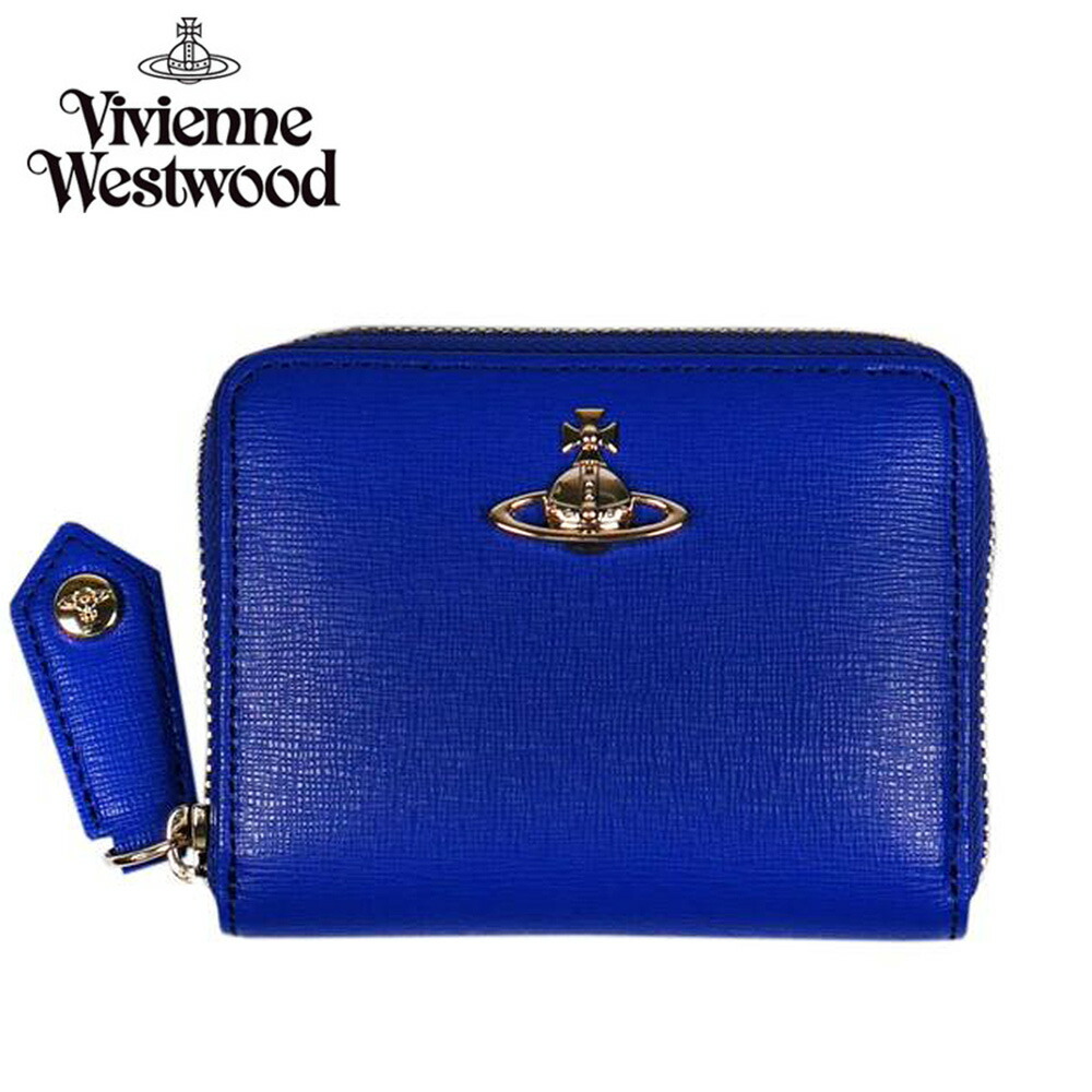 ヴィヴィアンウエストウッド コインケース ラウンドファスナー 財布 BLUE SAFFIANO 51080001 コンパクト ブルー VIVIENNE WESTWOOD レディース 女性 本革 牛革 オーブ 小銭入れ ブランド プレゼント ギフト 20,100円