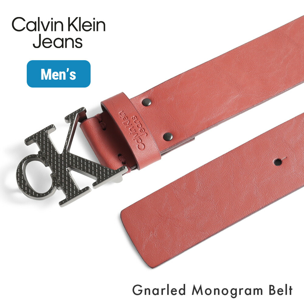 カルバンクラインジーンズ Calvin Klein Jeans ベルト 11KJE20006 メンズ 男性 紳士 ブランド カジュアル ビジネス 通勤 通学 おしゃれ テラコッタ オレンジ ブラウン 茶 レッド 赤 3.6cm 36mm ピン式 トング式 ギフト プレゼント