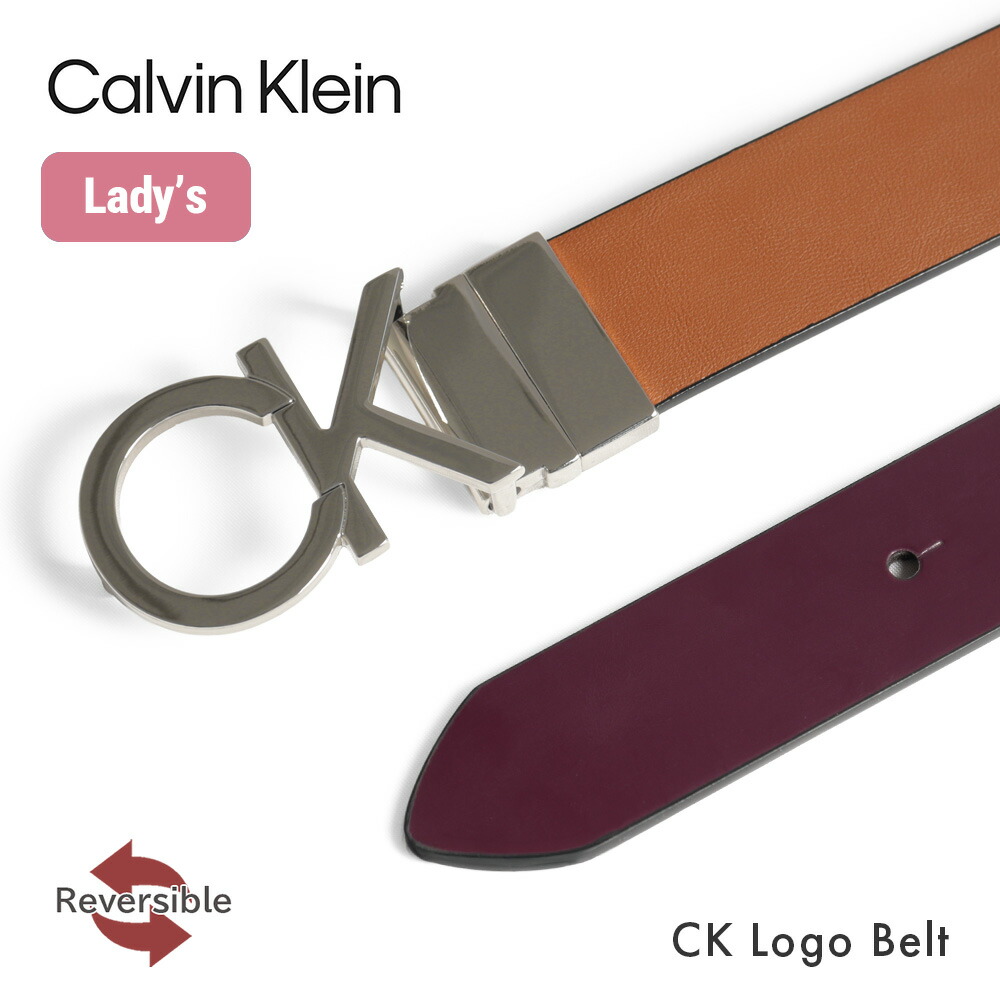 カルバンクライン Calvin Klein リバーシブル ベルト 13CKE10001 レディース 女性 ビジネス カジュアル 通勤 通学 シンプル 定番 おしゃれ ブランド CK ブラウン 茶 レッド 赤 2.8cm 28mm ピン式 トング式 回転式 ギフト プレゼント 5,375円