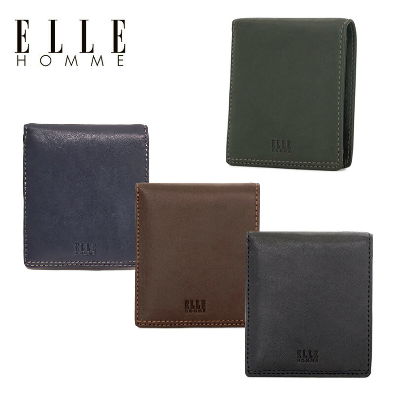 ELLE HOMME シープスキン 2つ折り 金入れ 釣り銭入れ付き添い人 XP34110 黒いこと 赤銅色 緑であること 米国海軍 フランス共和国製 シープスキン なめし革 エルオム 羊側 革 ウォレット シープ 本革 メンズ 成人男性 40代 50代 60代 70代 差し上げ物 差し上げ物 祝賀会 父の日