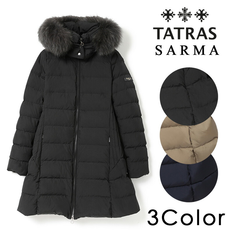 楽天市場 タトラス ポリテアマ ダウン ダウンジャケット ダウンコート レディース ロング 軽量 撥水 ブランド 大きいサイズ ブラック Tatras Politeama Cotonas コトナス