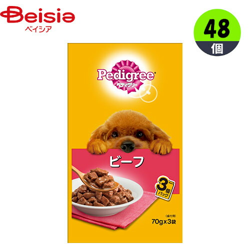 マースジャパン ペディグリー成犬用ビーフ70g&times;3袋&times;48個 まとめ買い 業務用 ペット | ペディグリー 成犬 犬 ドッグフード ウェット ビーフ 70g 3袋 48個 まとめ買い 業務用｜ベイシア店 11,615円