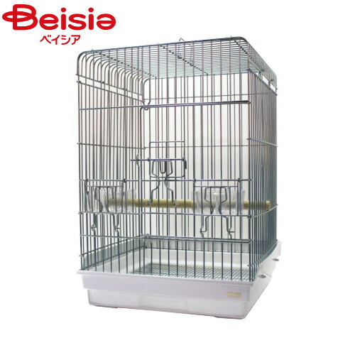 HOEI 465オウム ホワイト 鳥かご 鳥かご HOEI 465オカメステンレス ホワイト (46.5×46.5×58cm) 中型