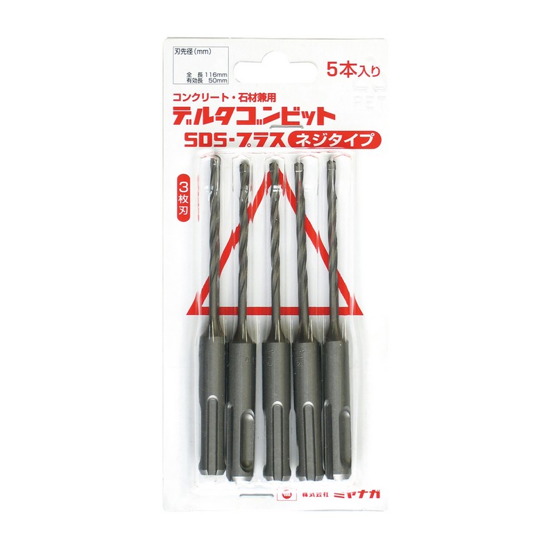 ミヤナガ デルタゴンビットSDS 5本 DLSDS34JP5 先端工具 コンクリートアクセサリ 軽量ハンマーＳＤＳ ミヤナガ