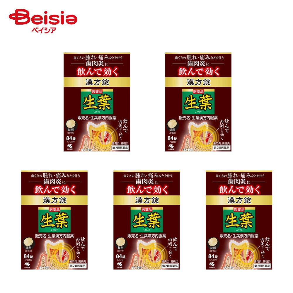 【第2類医薬品】生葉漢方錠 84錠 5個