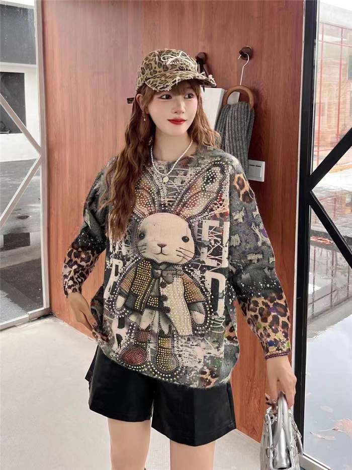 楽天市場】カーディガン Vネック 動物柄 手描き風 レディース カラフル