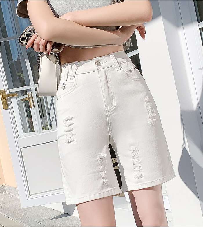 ホワイトショートパンツ サイドポケット付き ホワイトショートパンツ サイドポケット付き