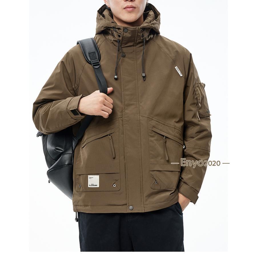 中綿ジャケット メンズ 中綿コート メンズ アウター フード メンズアウター 冬 マウンテンパーカー 登山服 防風 撥水 おしゃれ 大きい 冬服｜Belinda rcp店