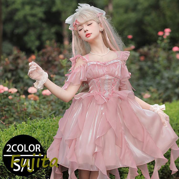 レディース ワンピース ワンピ 肩だし コスチューム風 個性的 かわいい 肩フレア ミニ丈 フェアリー風 パーティー イベント おしゃれ|Belinda rcp店