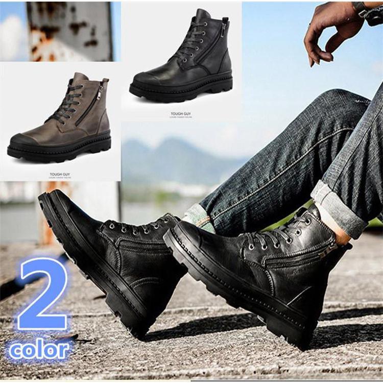 楽天市場】牛革 バイクブーツ メンズ 本革 ブーツ メンズ ブーツ