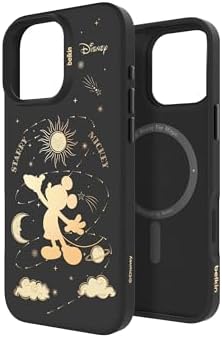 Belkin iPhone 16 Pro Max Disney Star Mickey Black ケース MagSafe対応 マグネット搭載 薄型 超耐衝撃 MSA024qcLD-DY